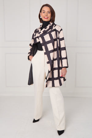 Fontana Jacket in black and beige with squares
