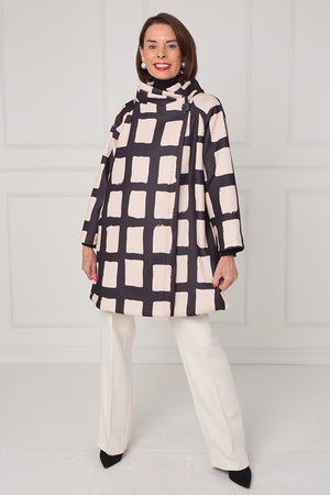 Fontana Jacket in black and beige with squares