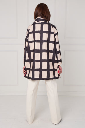 Fontana Jacket in black and beige with squares