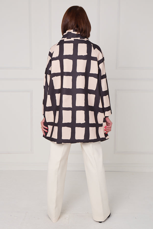 Fontana Jacket in black and beige with squares