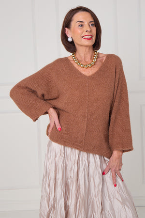 Ruby knitwear in caramel