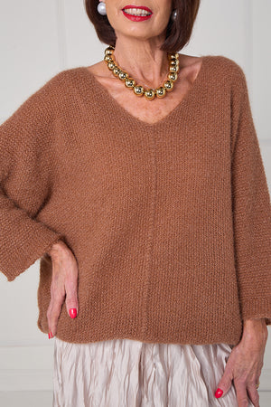 Ruby knitwear in caramel