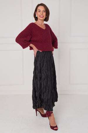 Ruby knitwear in mulberry wine