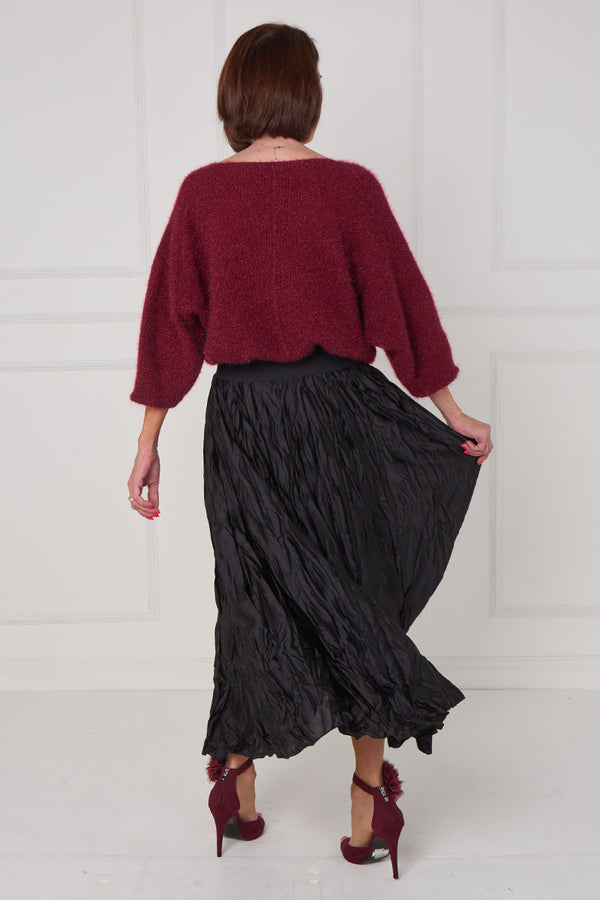 CHLOE CRINKLE SKIRT IN BLACK