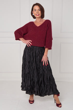 CHLOE CRINKLE SKIRT IN BLACK