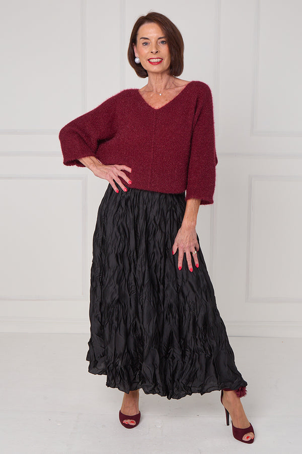 CHLOE CRINKLE SKIRT IN BLACK