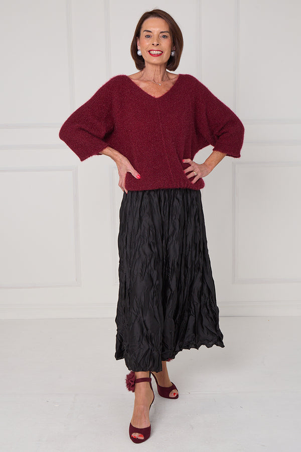 Ruby knitwear in mulberry wine