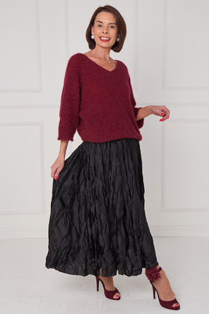 CHLOE CRINKLE SKIRT IN BLACK