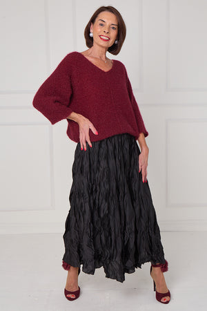 CHLOE CRINKLE SKIRT IN BLACK