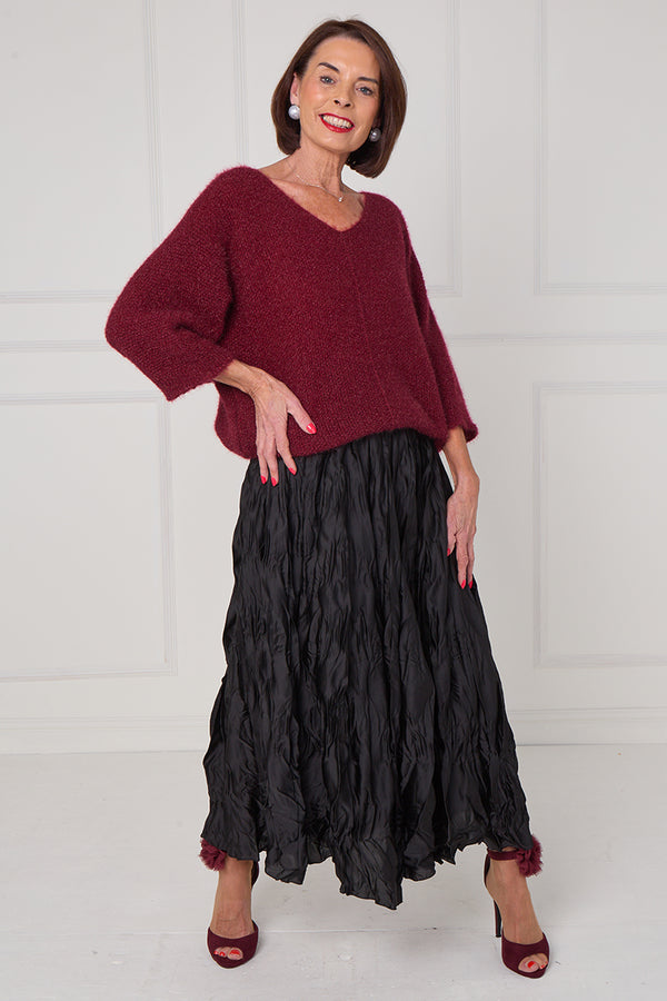 CHLOE CRINKLE SKIRT IN BLACK