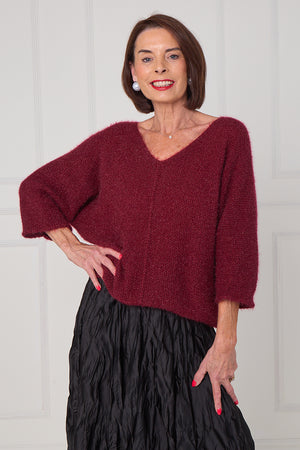 Ruby knitwear in mulberry wine