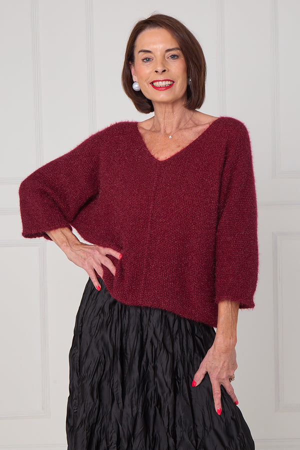 Ruby knitwear in mulberry wine