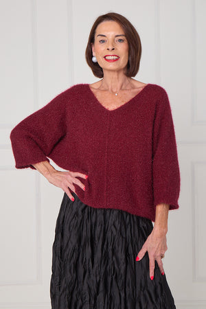 Ruby knitwear in mulberry wine