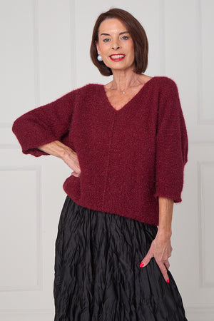 Ruby knitwear in mulberry wine