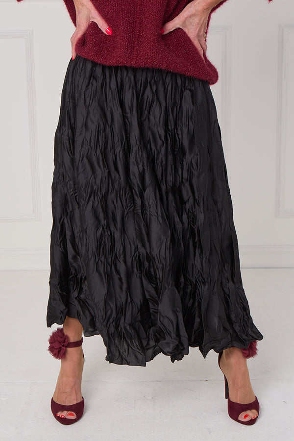 CHLOE CRINKLE SKIRT IN BLACK