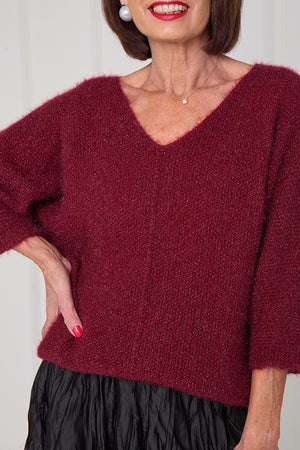 Ruby knitwear in mulberry wine