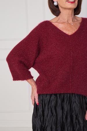 Ruby knitwear in mulberry wine