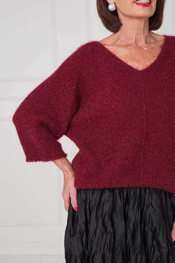 Ruby knitwear in mulberry wine