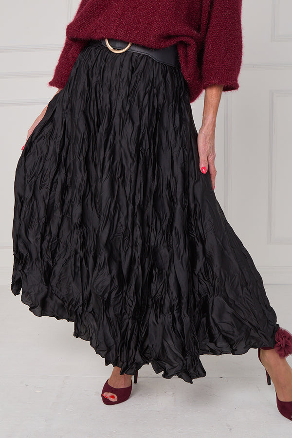 CHLOE CRINKLE SKIRT IN BLACK