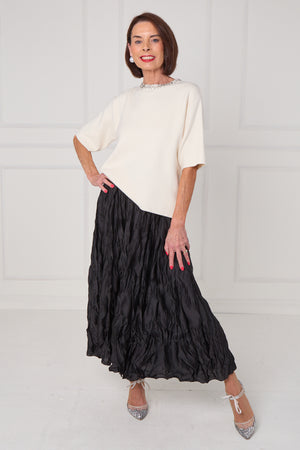 Abel embellished diamante knitwear in ecru