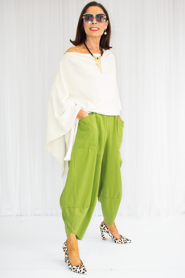 Kennedy Cotton Cocoon Trouser in Pistachio