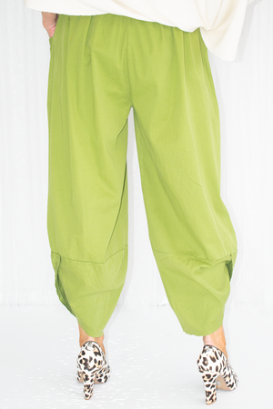 Kennedy Cotton Cocoon Trouser in Pistachio