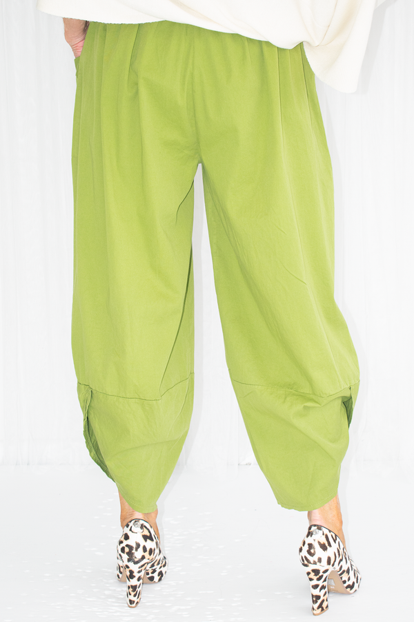 Kennedy Cotton Cocoon Trouser in Pistachio