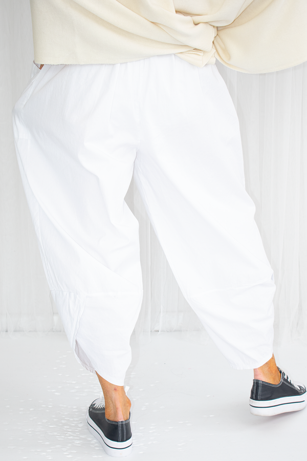 Kennedy Cotton Cocoon Trouser in White
