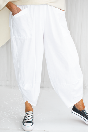 Kennedy Cotton Cocoon Trouser in White