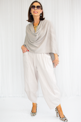 Mollie-Ann Poncho Style Fine Knit in Mocha