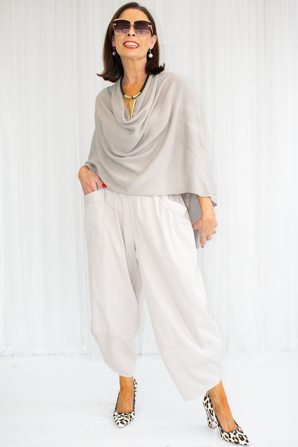 Mollie-Ann Poncho Style Fine Knit in Mocha