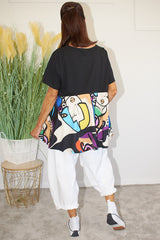 Freida Pattern Top in Black