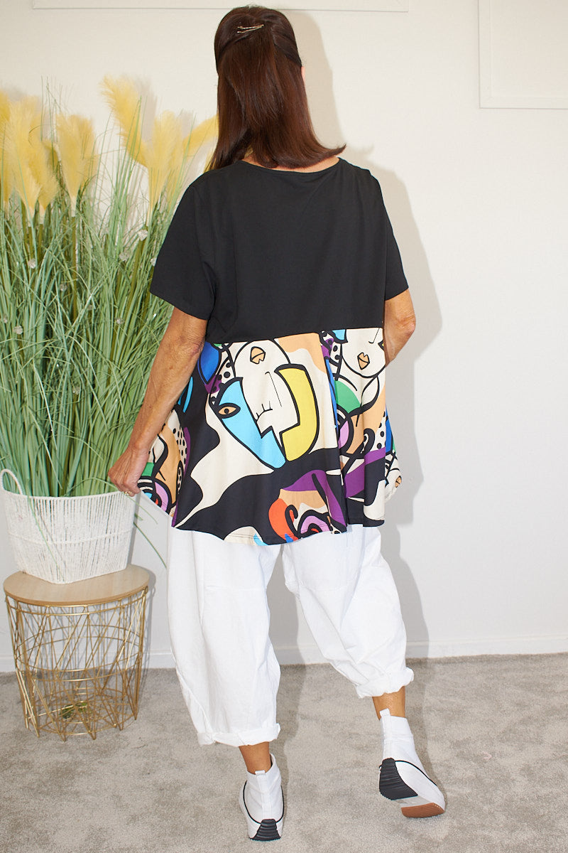 Freida Pattern Top in Black