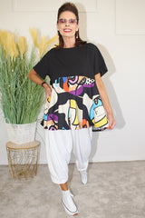 Freida Pattern Top in Black