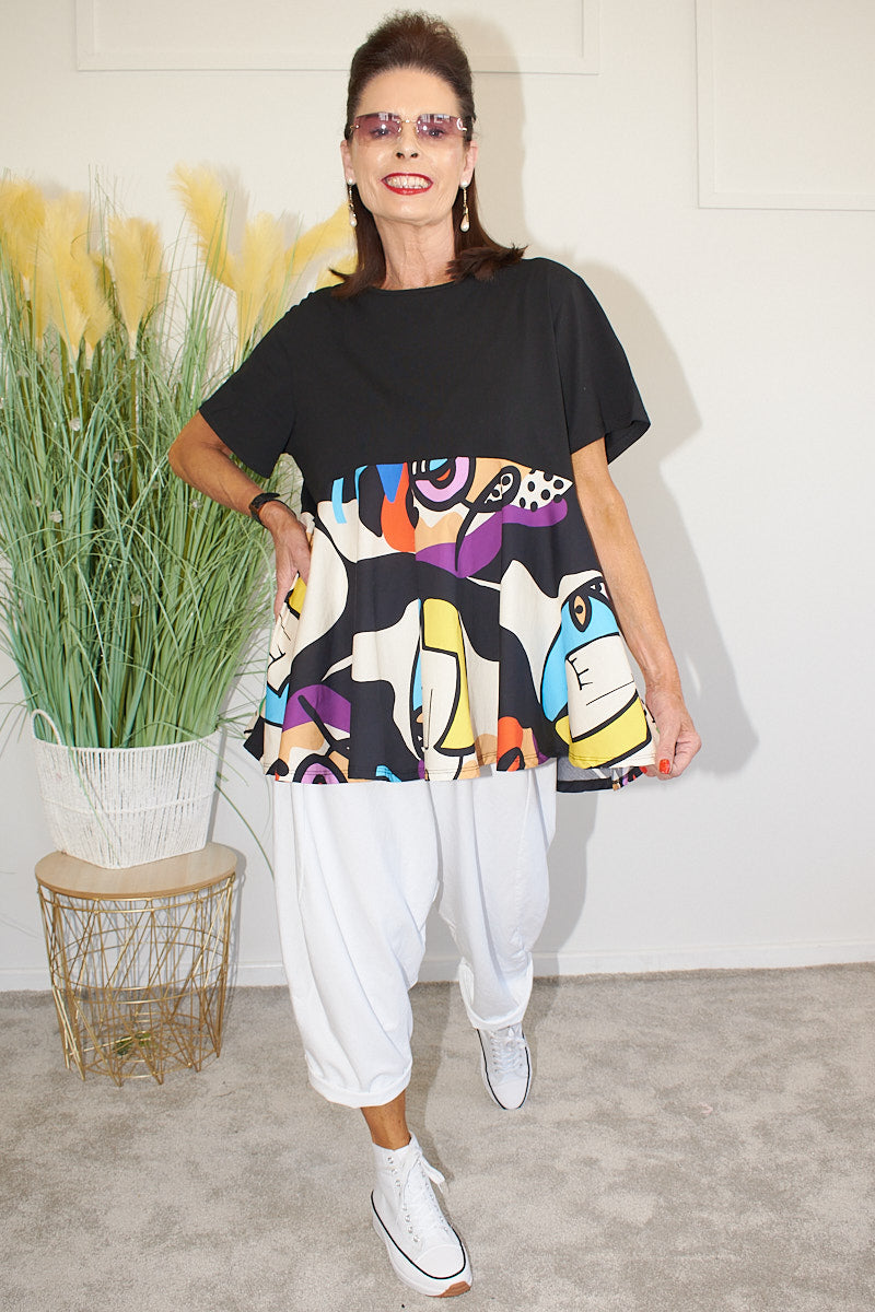 Freida Pattern Top in Black