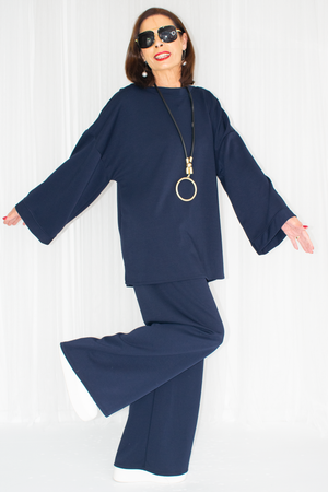 Luxury Delilah Bounce Back Fabric Suit in Navy
