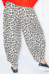 MATILDA TWO POCKET COCOON TROUSER IN LEOPARD PRINT