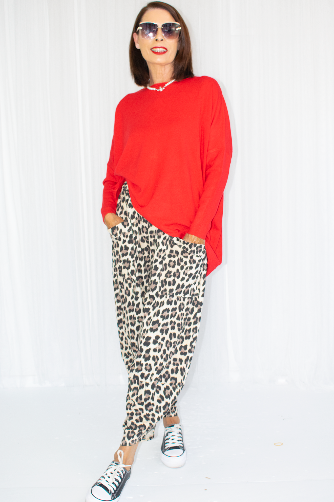 Sarah Super Soft Slouch Knit in Red