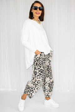 TRIXIE TWO POCKET COCOON TROUSER IN CHEETAH PRINT PRE-ORDER 4TH SEPTEMBER ARRIVAL