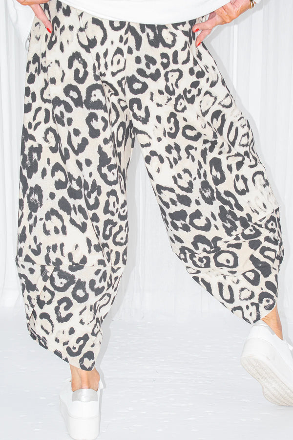 TRIXIE TWO POCKET COCOON TROUSER IN CHEETAH PRINT PREORDER 25TH AUGUST