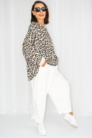 MATILDA  Cocoon Style Top in Leopard Print PRE ORDER 2 SEPTEMBER DELIVERY