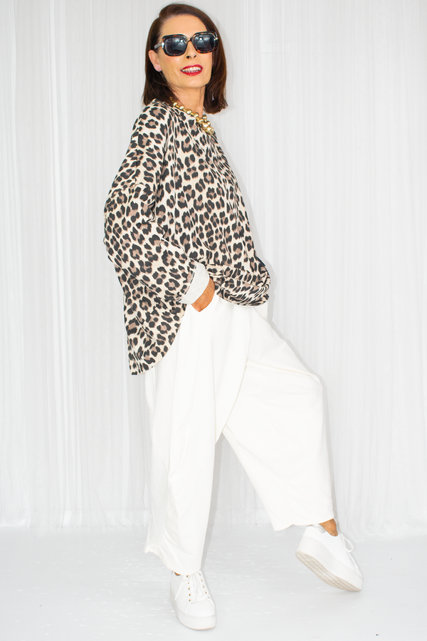 MATILDA  Cocoon Style Top in Leopard Print PRE ORDER 2 SEPTEMBER DELIVERY