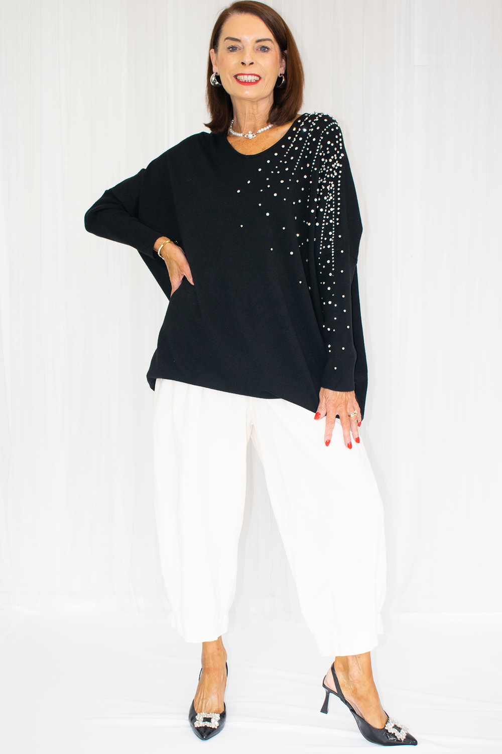 Florence Pin Cord Cocoon Trouser in Cream