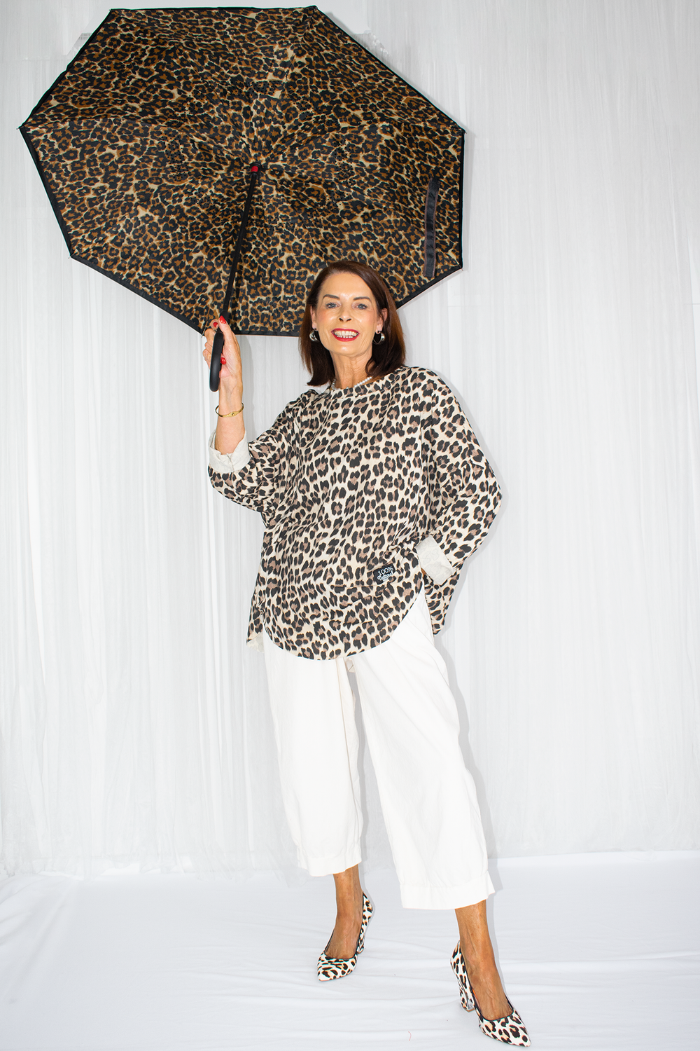 Inner Leopard Print Umbrella
