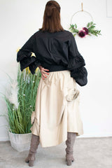 Portofino Ruffle Shirt in Black
