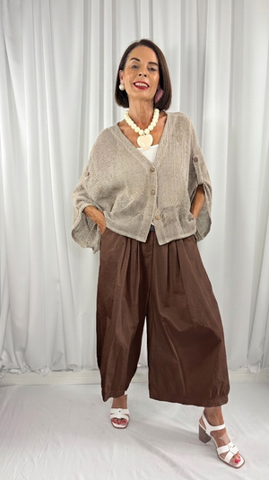 Tuscany wide leg Trousers in chocolate