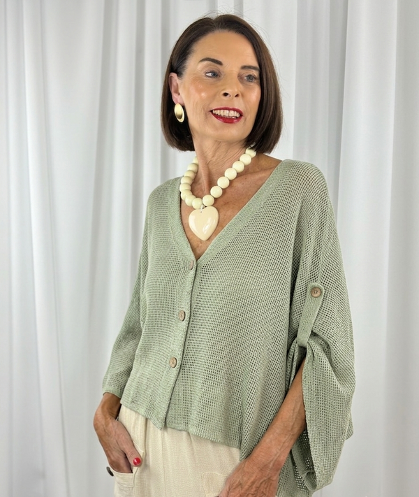 Marlo top in light sage green