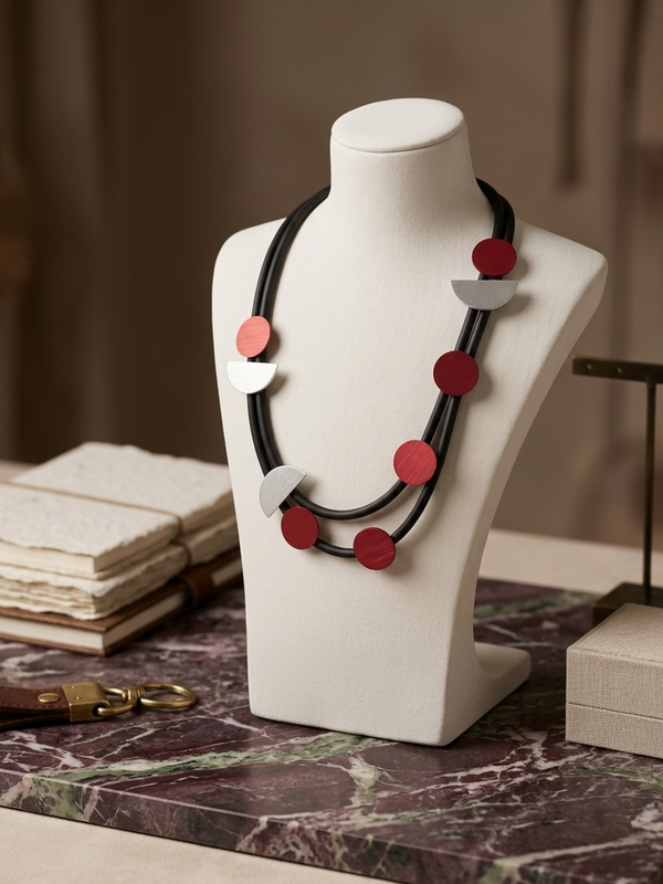 Winifred necklace in red and silver