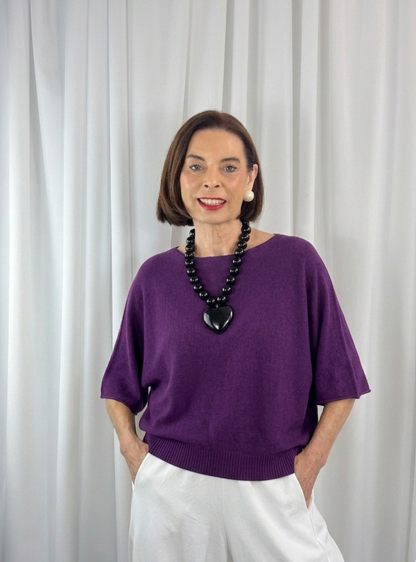 Saliyan knitwear in deep purple - Bond Street Store