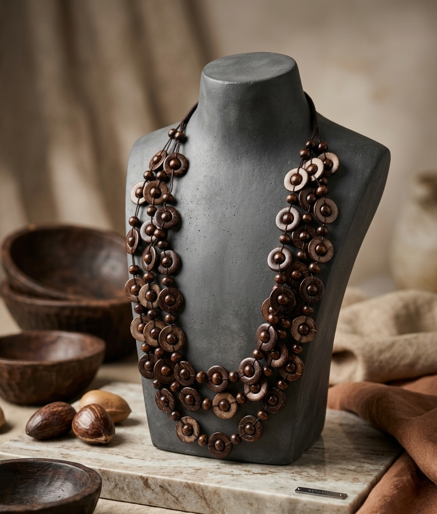 Oporto necklace in chocolate